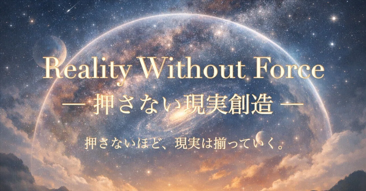 Reality Without Force — 押さない現実創造｜宇宙創造ユニバーシティ