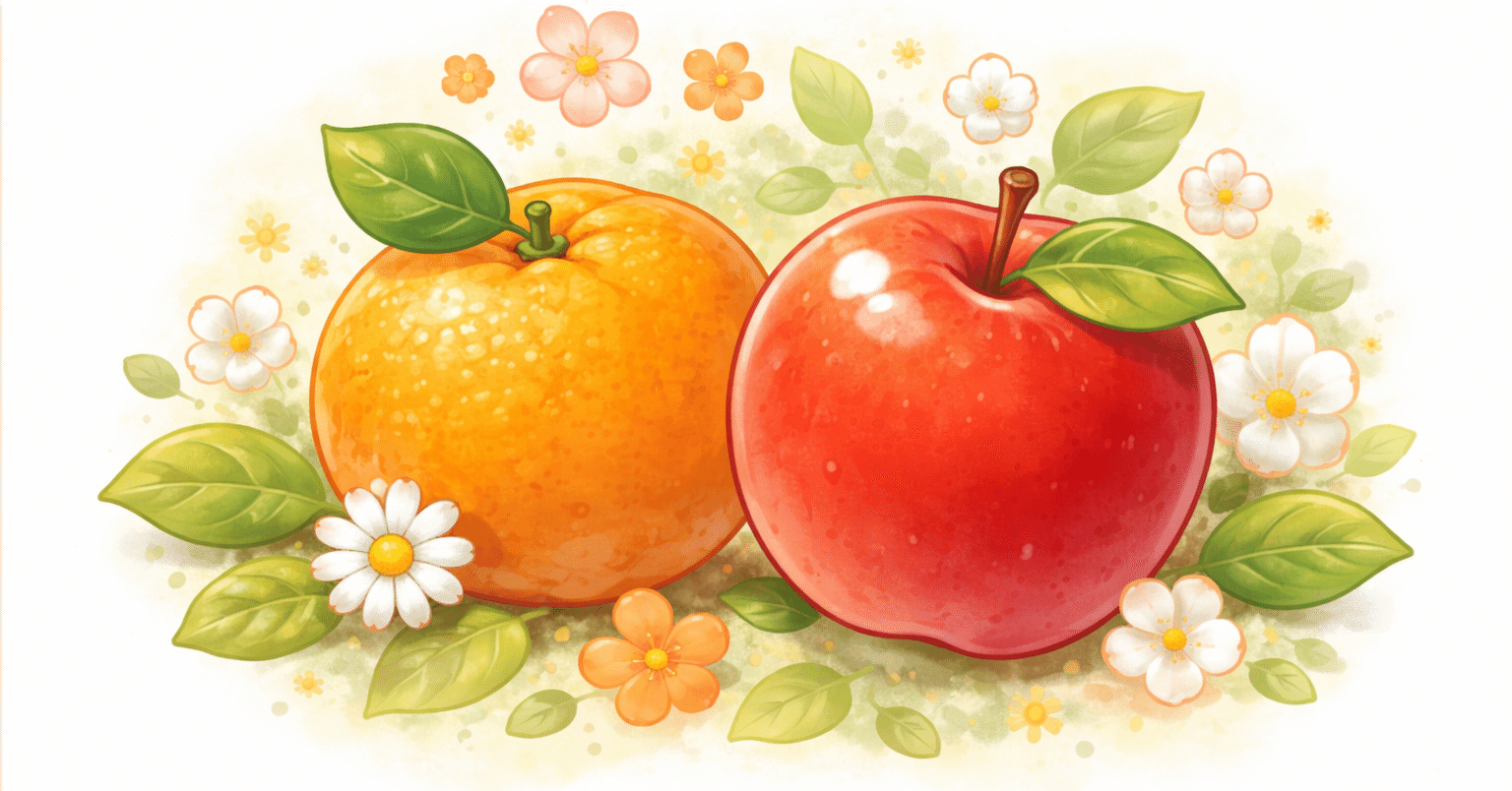 周りと比較してつらいときは、「みかんとりんご」を使って自分に質問