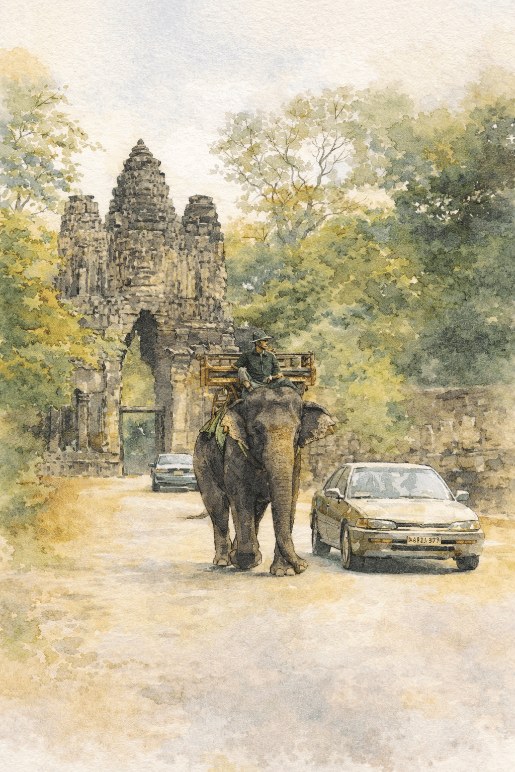 第6弾】カンボジア編1🇰🇭旅の写真を美の巨匠たちに描いてもらったら