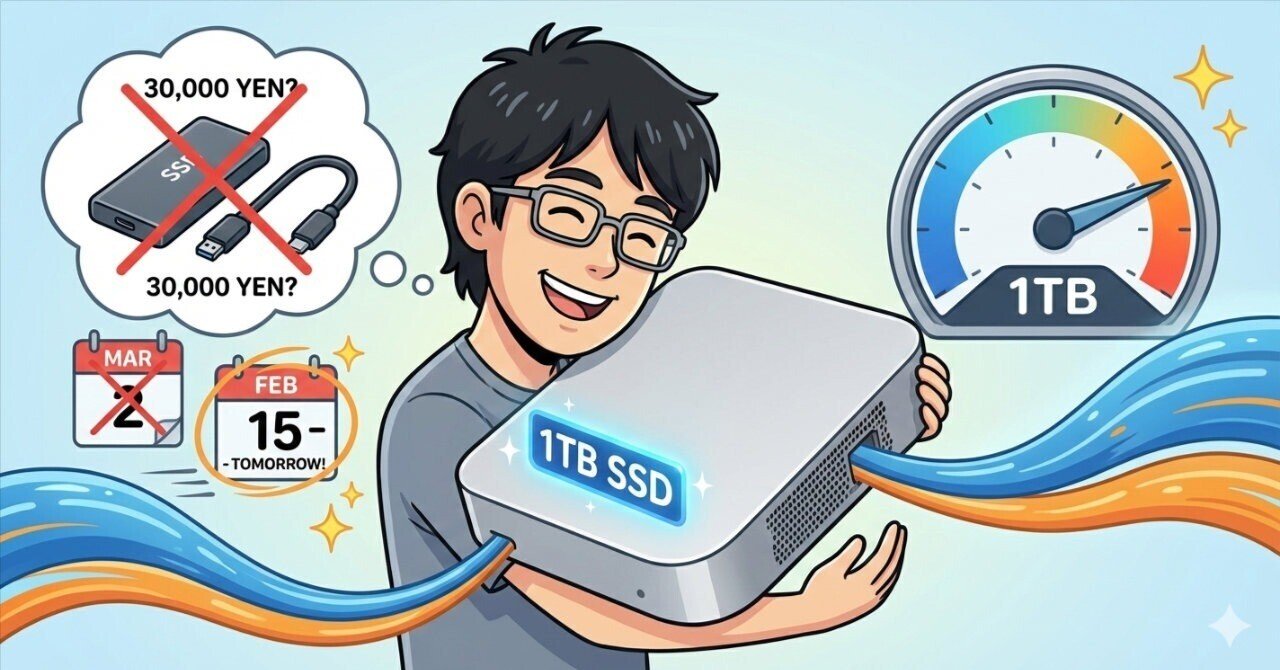 Mac mini M4 の SSD問題、外付けにするはずが… 1TBモデルに変更しま