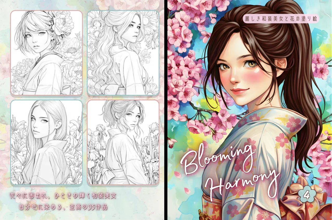 新刊】和装美女と花々を彩る。シリーズ第4弾『麗しき和装美女と花の
