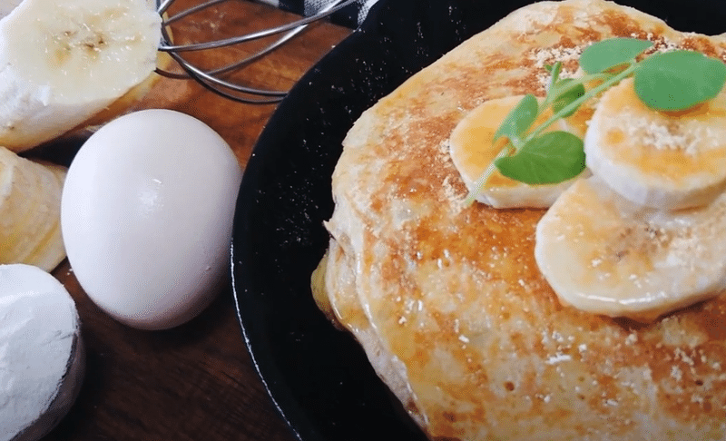 バナナパンケーキの作り方 卵 小麦粉 バナナだけでしっとり パンケーキ Dejima Cooking Note