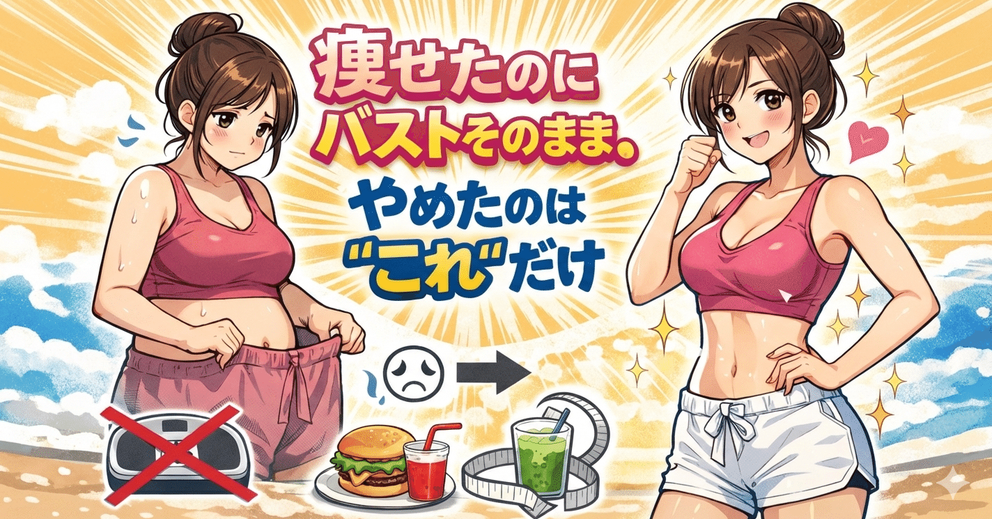 痩せたのにバストそのまま。やめたのは“これ”だけ｜みゆ@3日坊主ダイエット