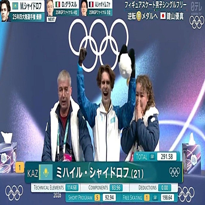 ミハイル・シャイドロフ選手、オリンピックのフィギュア男子シングルで