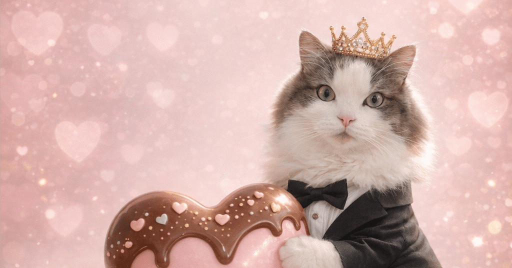 ピンクのチョコレート猫｜みちゅねこ