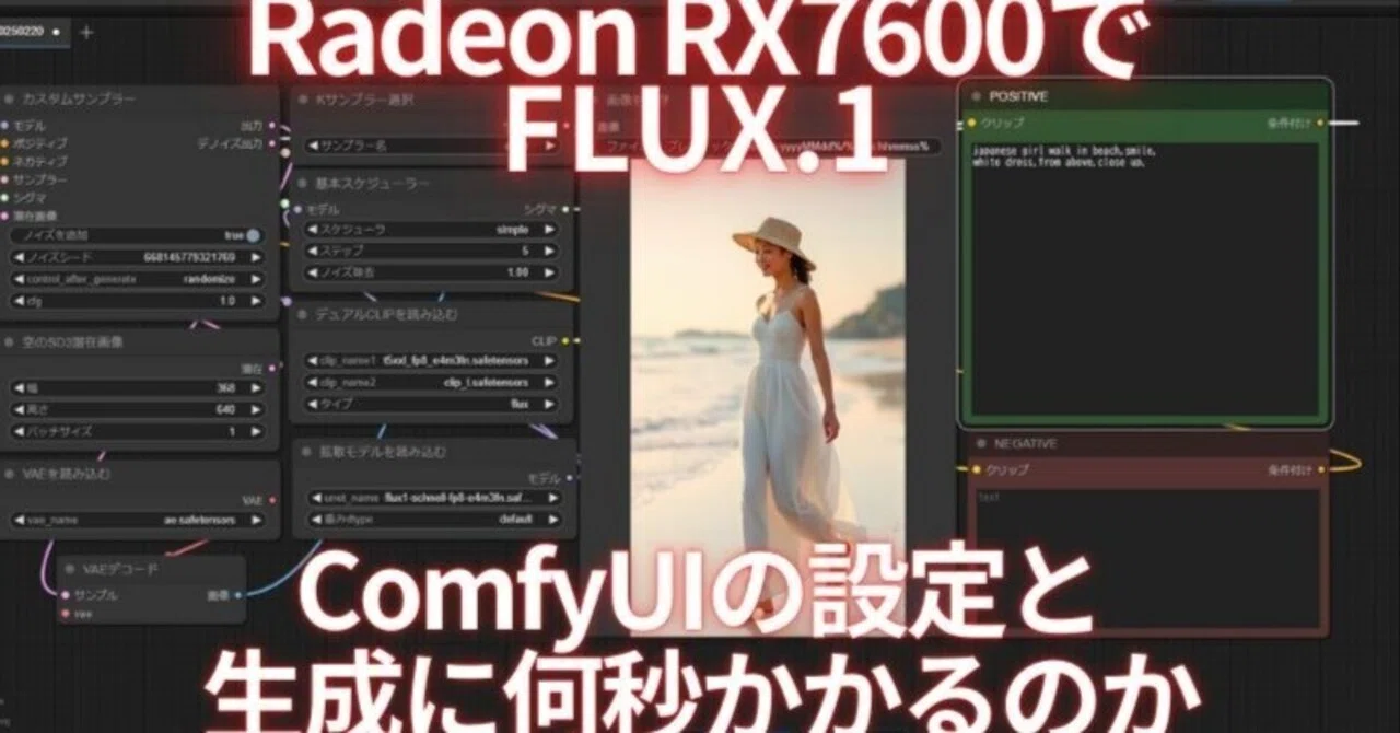 グラフィックメモリ8GBのAMD Radeon RX7600でFLUX.1でAIイラスト生成