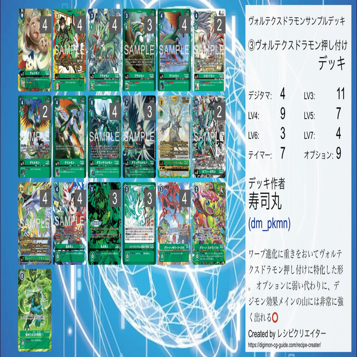 デジカ】旋風の守護者 ヴォルテクスドラモンにおけるアレコレ。｜寿司丸01