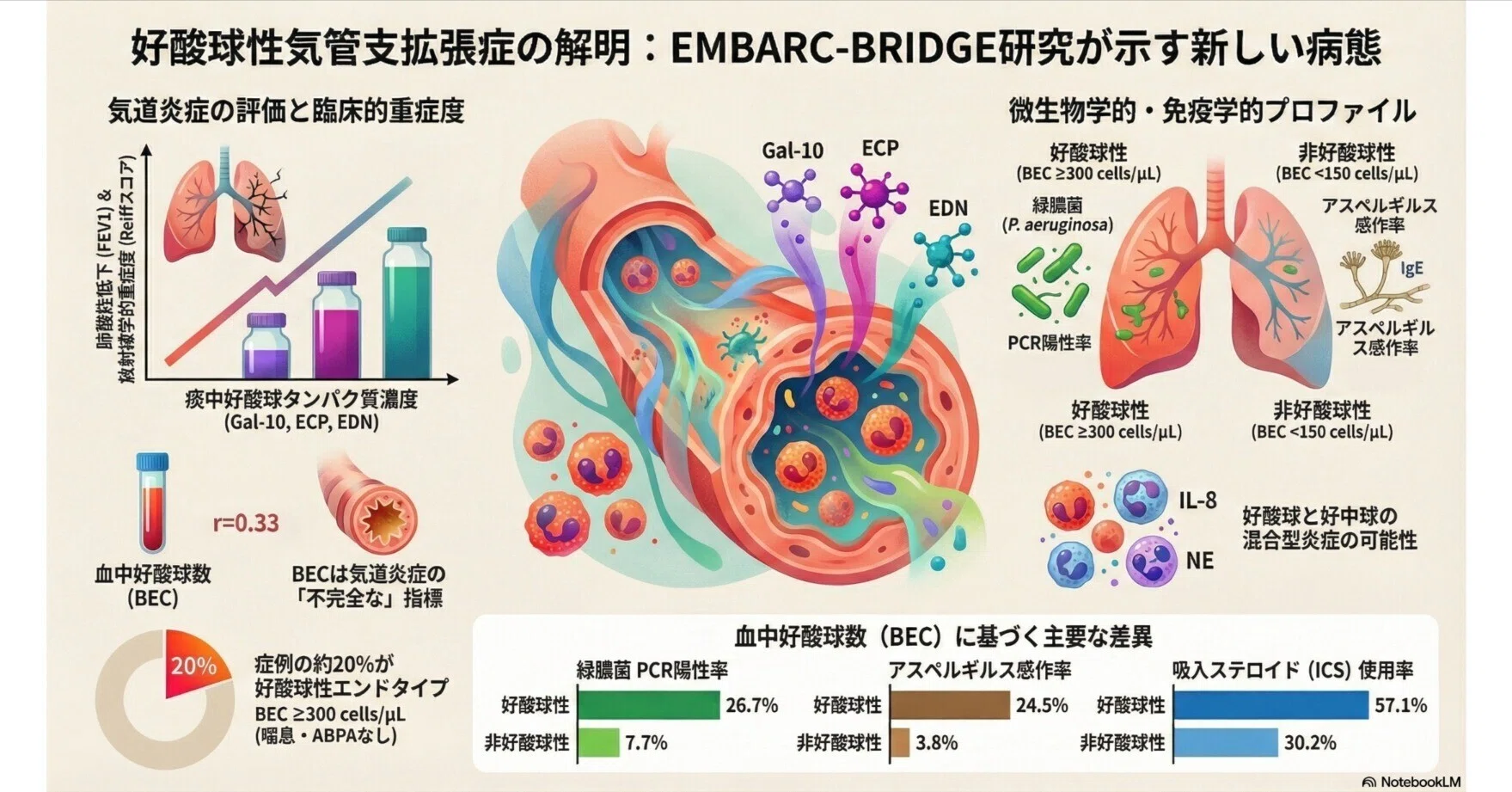 包括的治療戦略 気管支拡張症における好酸球性エンドタイプの臨床・分子・微生物学的
