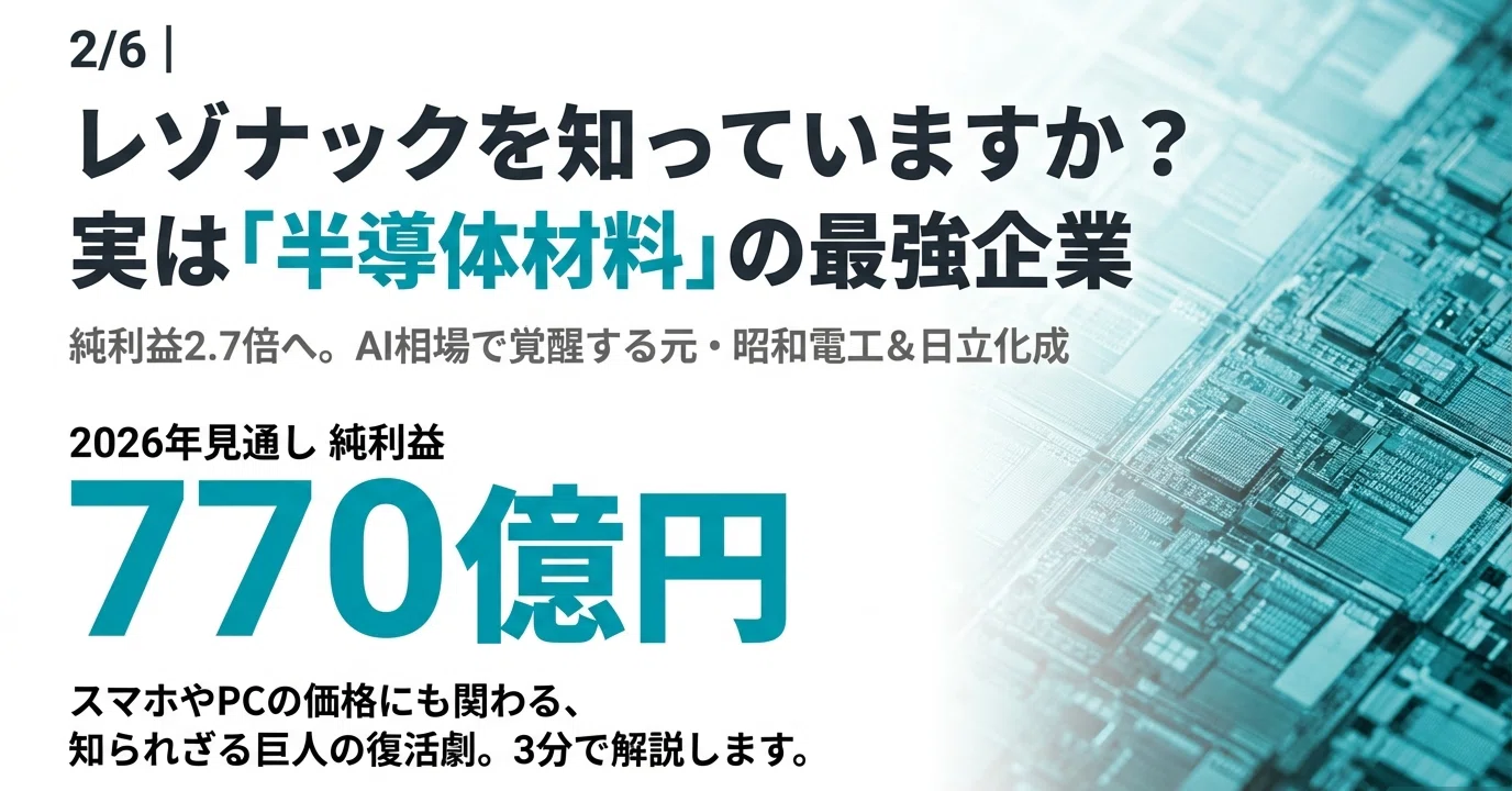 純利益2.7倍見通しのレゾナックって何者？元・昭和電工×日立化成がAI