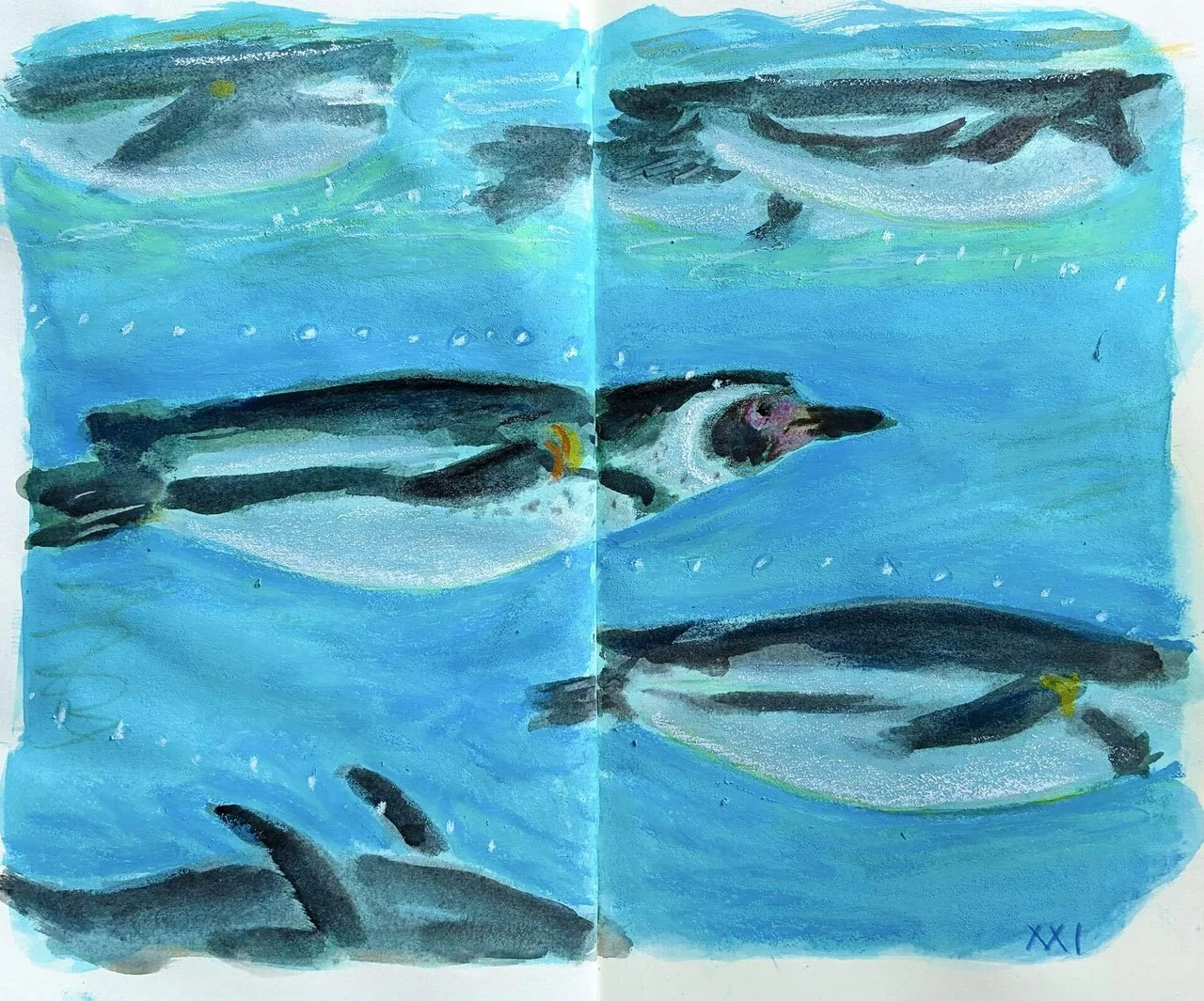 87絵日記 ペンギンペンギンペンギン｜akikki