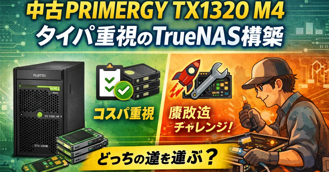 The Choice to Procure a PRIMERGY TX1320 M4 for TrueNAS｜きりしま
