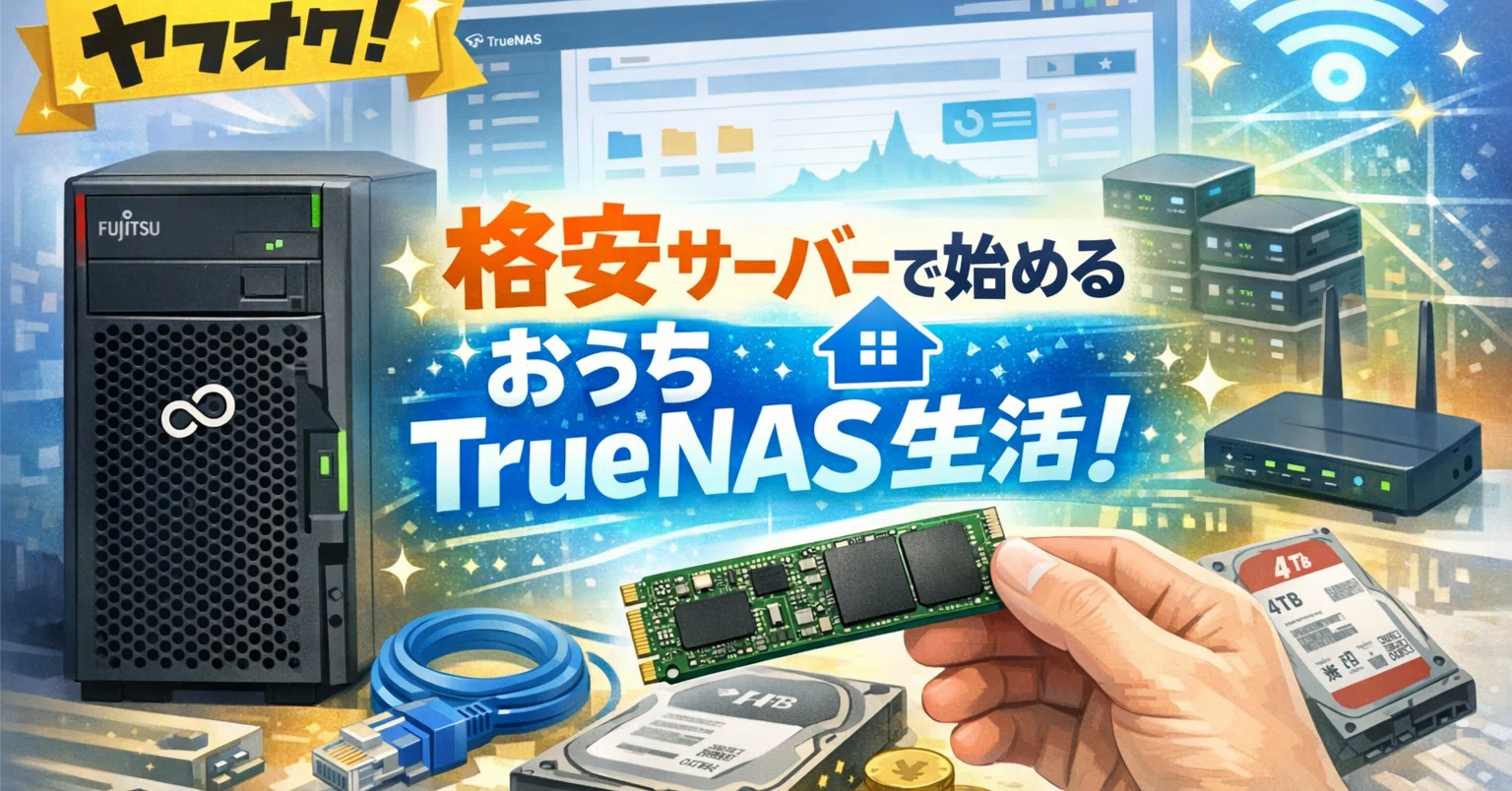 M.2 SSD 1枚だけ用意すればいい:PRIMERGY TX1320 M4で始めるTrueNAS M.2 SSD 1枚だけ用意すればいい:PRIMERGY TX1320 M4で始めるTrueNAS