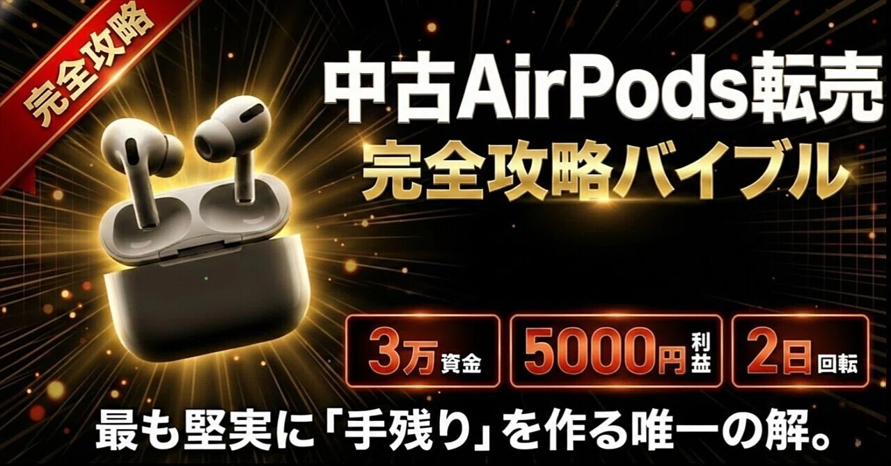 購入者特典付き】中古AirPodsせどりで月利10万を