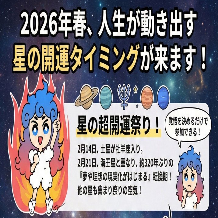 2026年春】人生が本気で動き出す「星の超開運祭り」が始まります｜U