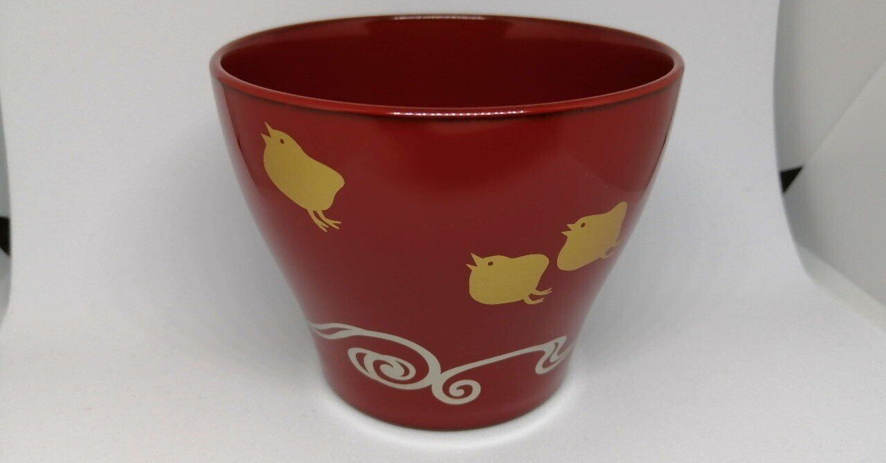 本漆ちょこ椀 朱 波千鳥」（「となりの吸血鬼さん」）｜石田漆器店