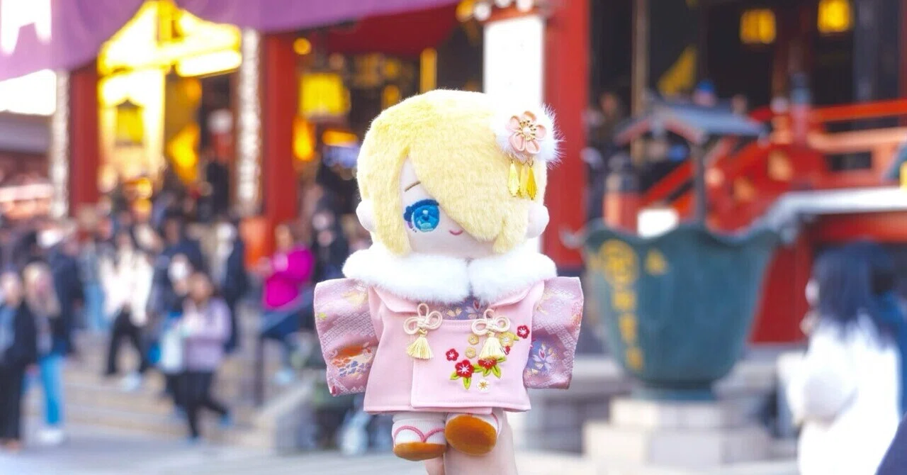 ぬい服紹介！自作ぬいのお出かけ日記③【桃色の華やかな着物・他】｜れ