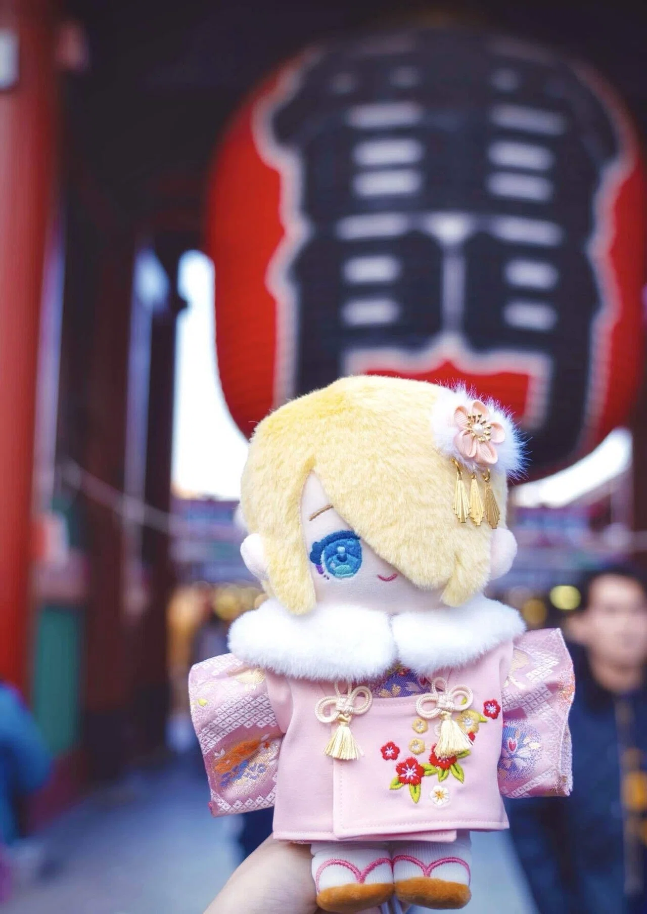 ぬい服紹介！自作ぬいのお出かけ日記③【桃色の華やかな着物・他】｜れ