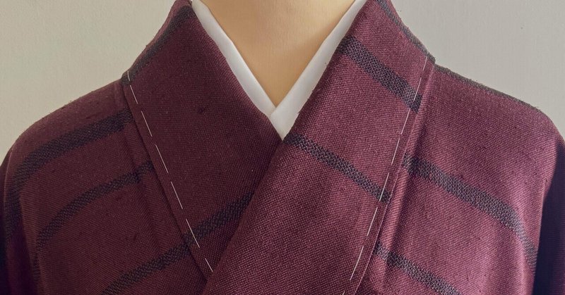 ボルドー色の伊兵衛織着物