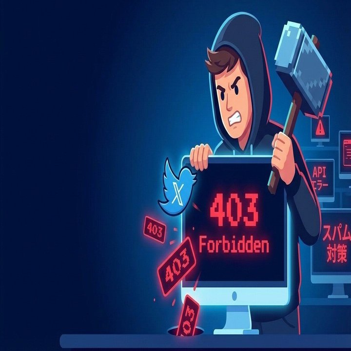 X（Twitter）自動投稿が403で弾かれまくった話 ── スパムフィルタと