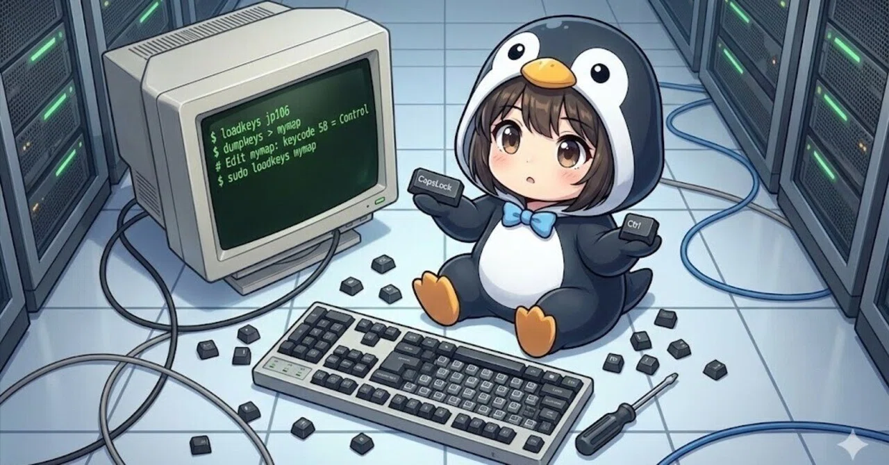 【Linux】「@」が打てない！コンソールのキー配列を即座に直すloadkeys｜morinokabu