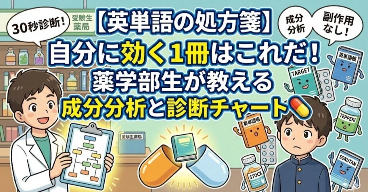 英単語の処方箋】自分に効く1冊はこれだ！薬学部生が教える成分分析と