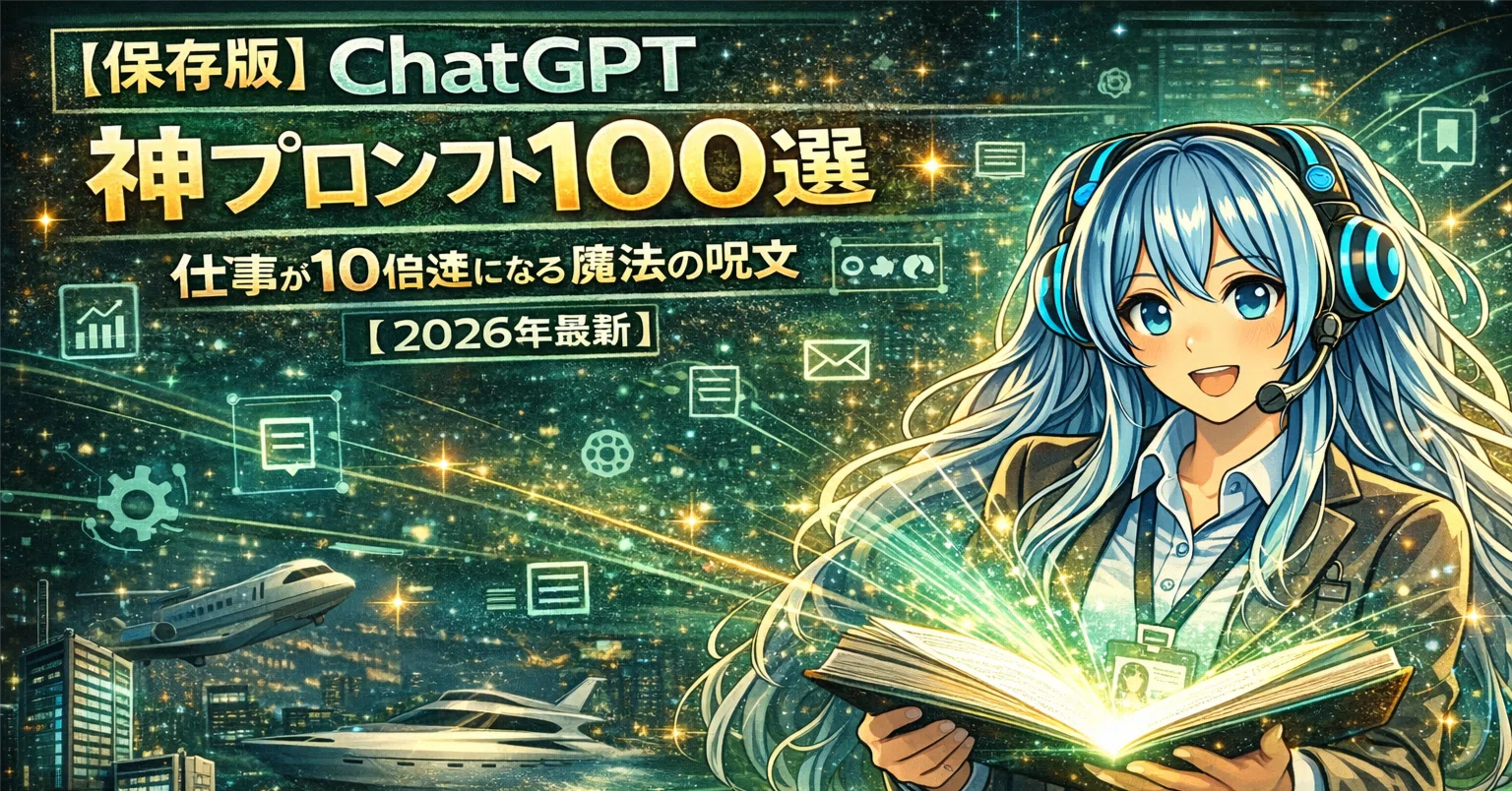 保存版】ChatGPT神プロンプト100選｜仕事が10倍速になる魔法の呪文