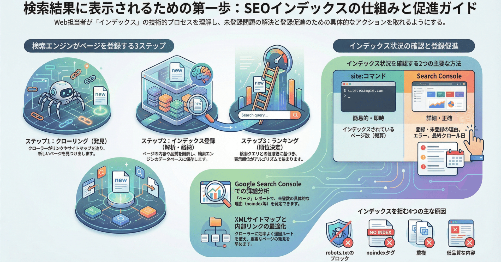 SEOにおけるインデックスの仕組み｜確認方法から登録促進まで徹底解説