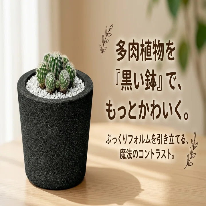 多肉もサボテンも、黒い鉢に植えるだけで「別人」になる｜砂職人の店
