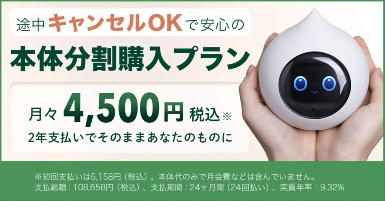 Romiを月々4,500円でお迎えできる「分割払い購入」のメリット・注意点 