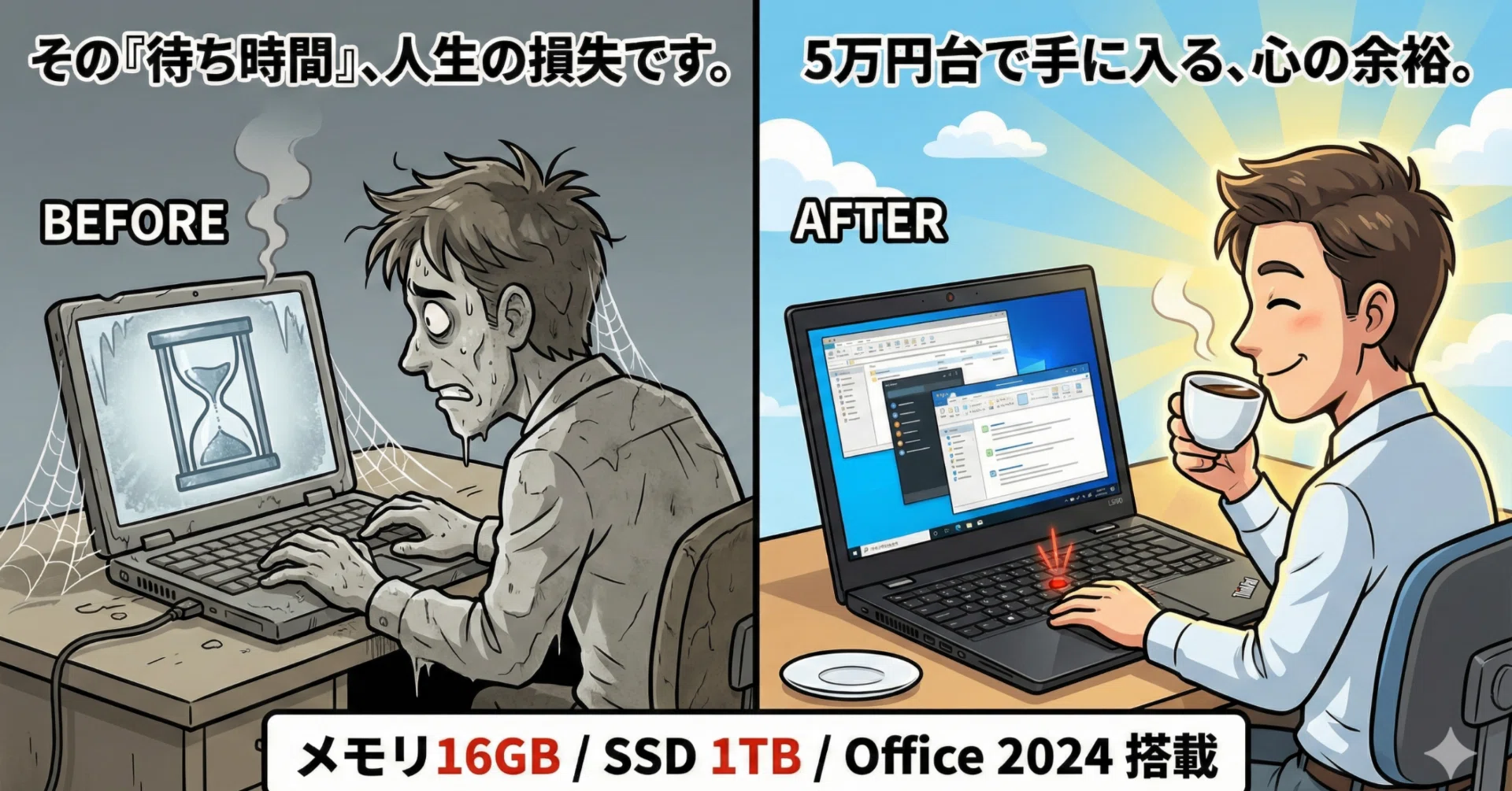 5万円台のThinkPad L580で人生を劇的に好転させる方法：最新Office