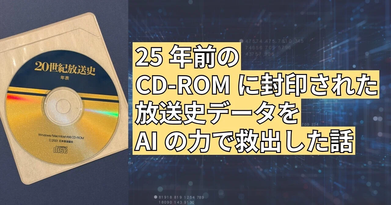 25年前のCD-ROMに封印された放送史をAIと一緒に救い出した話｜暗部