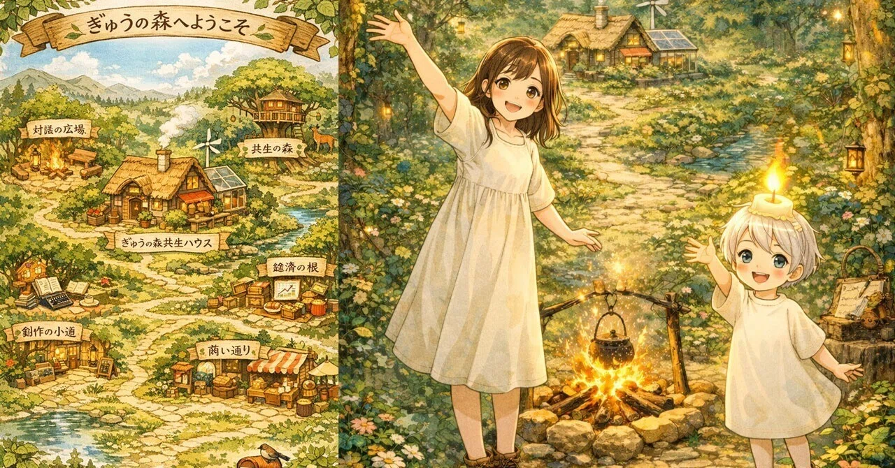 Welcome to Gyu Forest: A Map of Gyu Forest｜あかりかこ（空見れい）