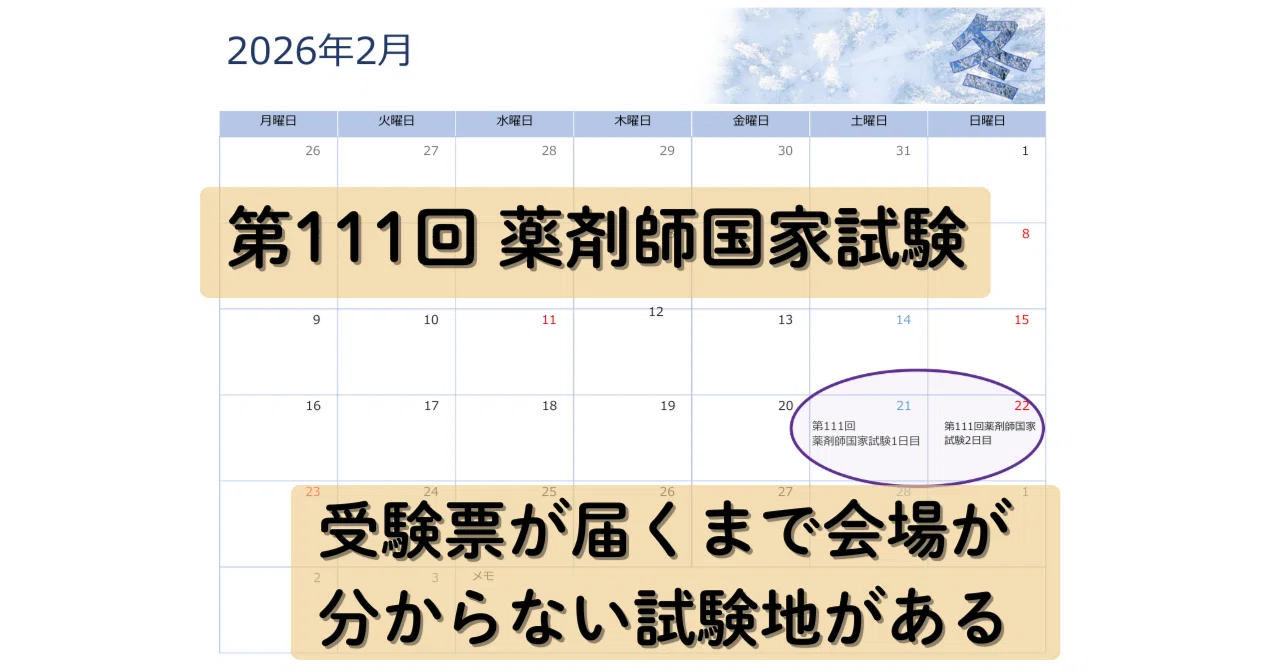 薬剤師 国家 試験 会場