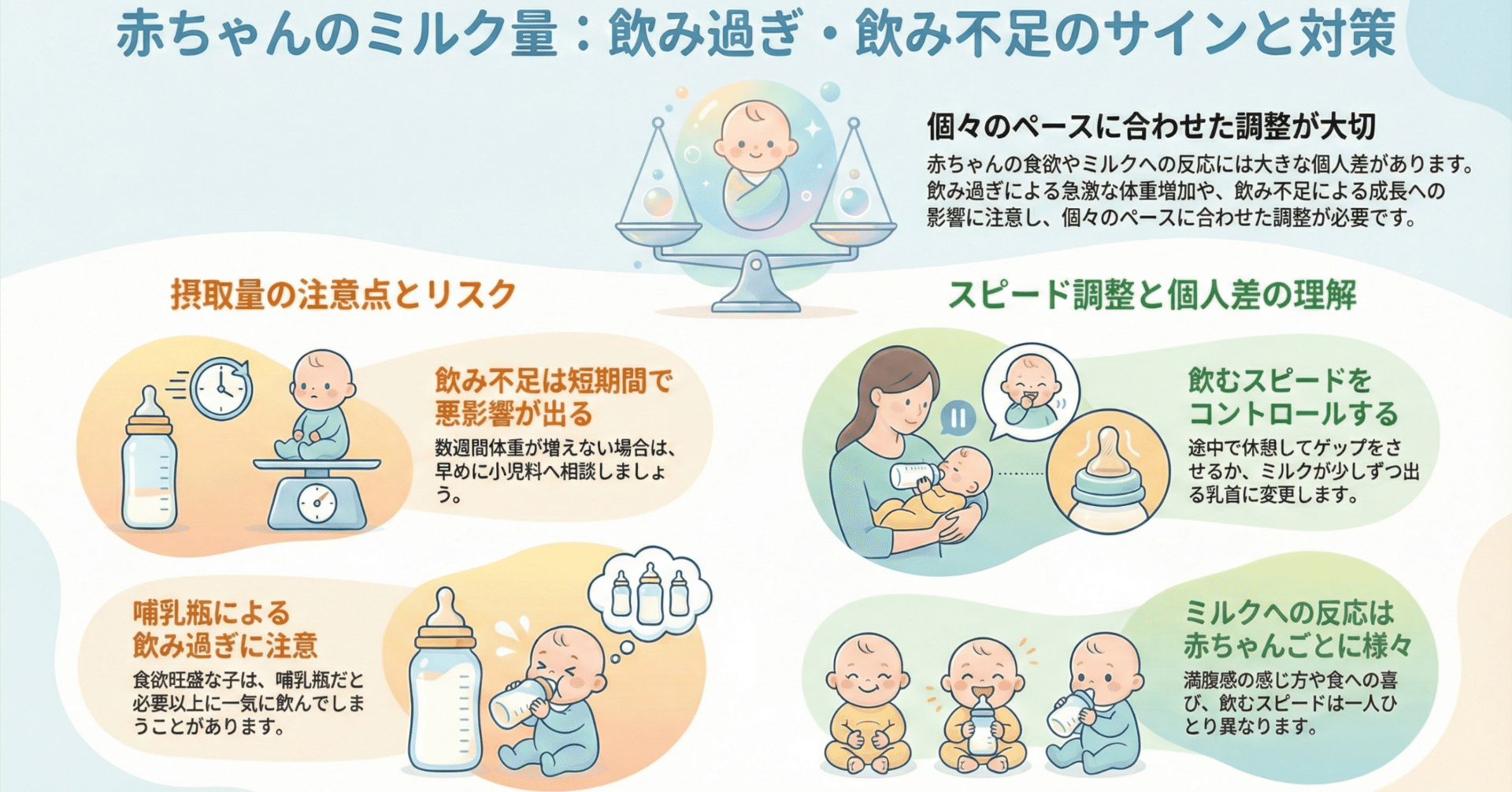 赤ちゃんの飲む量とスピードに正解はある？ 体重の増え方で考える授乳