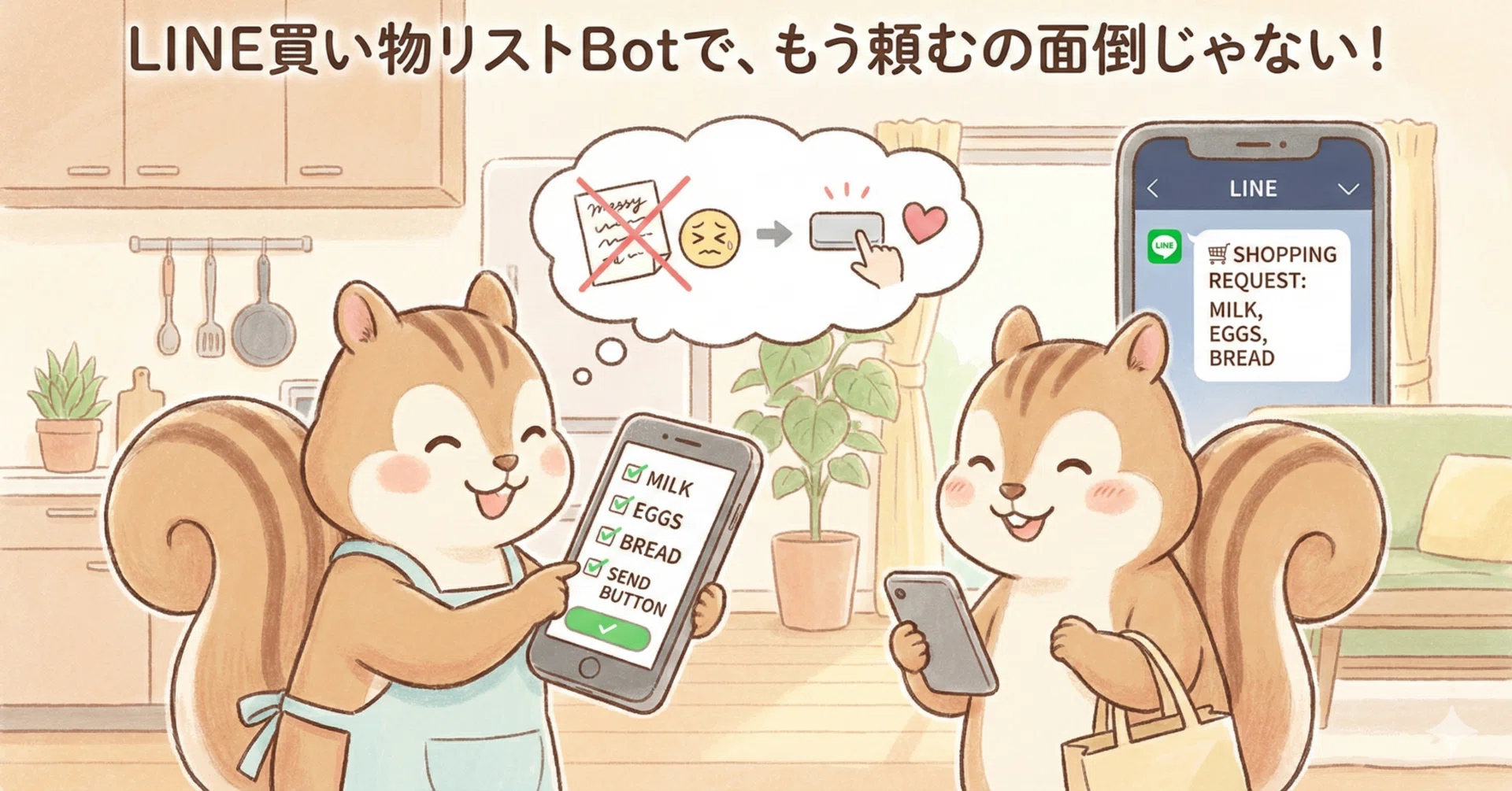 買い物頼むの面倒くさい」と友人が嘆くので、LINE×GASで【自分専用