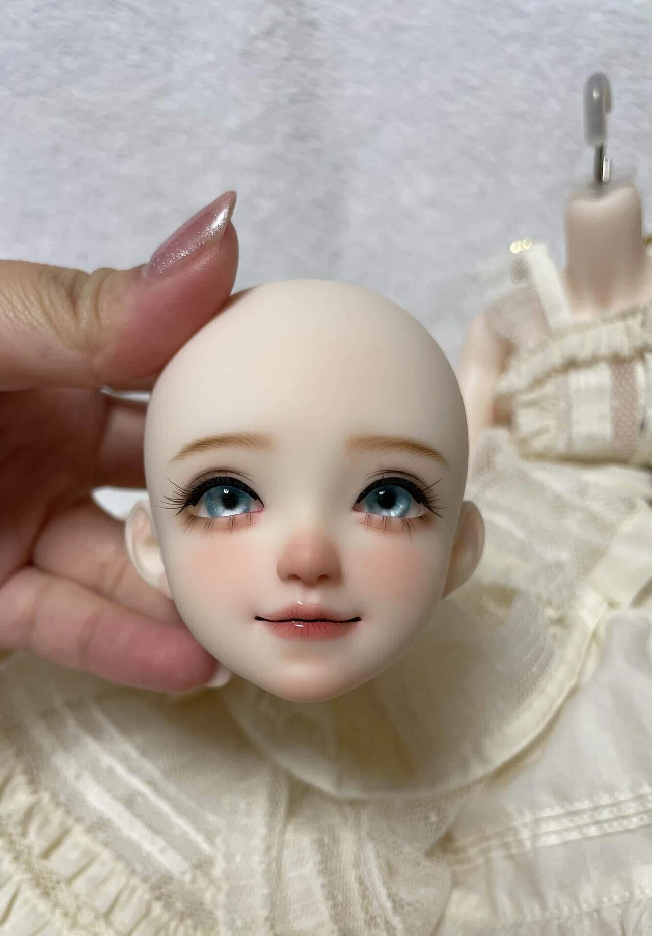 ドールフェイス 可愛い ドールフェイスカバー うさ耳ブルー 60cm対応 