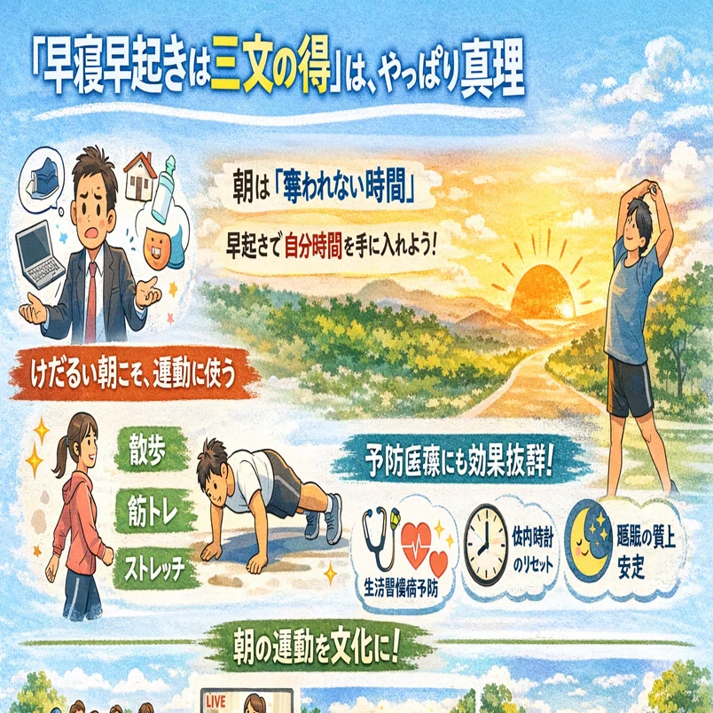 早寝早起き様 リクエスト 3点 まとめ商品 早寝早起きは三文の得」は、やっぱり真理｜Dr.ヨボーイの予防医療