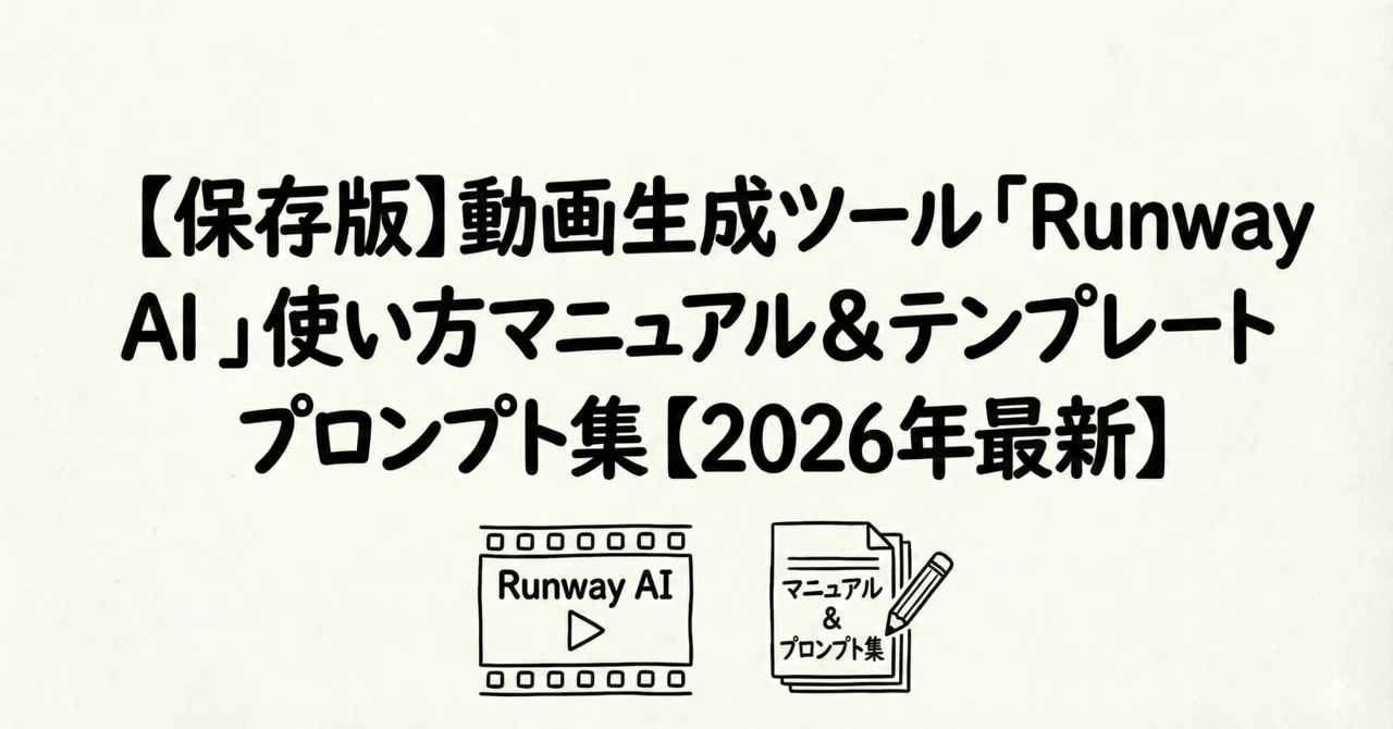 Runway AI 使い方マニュアル（2026年最新）