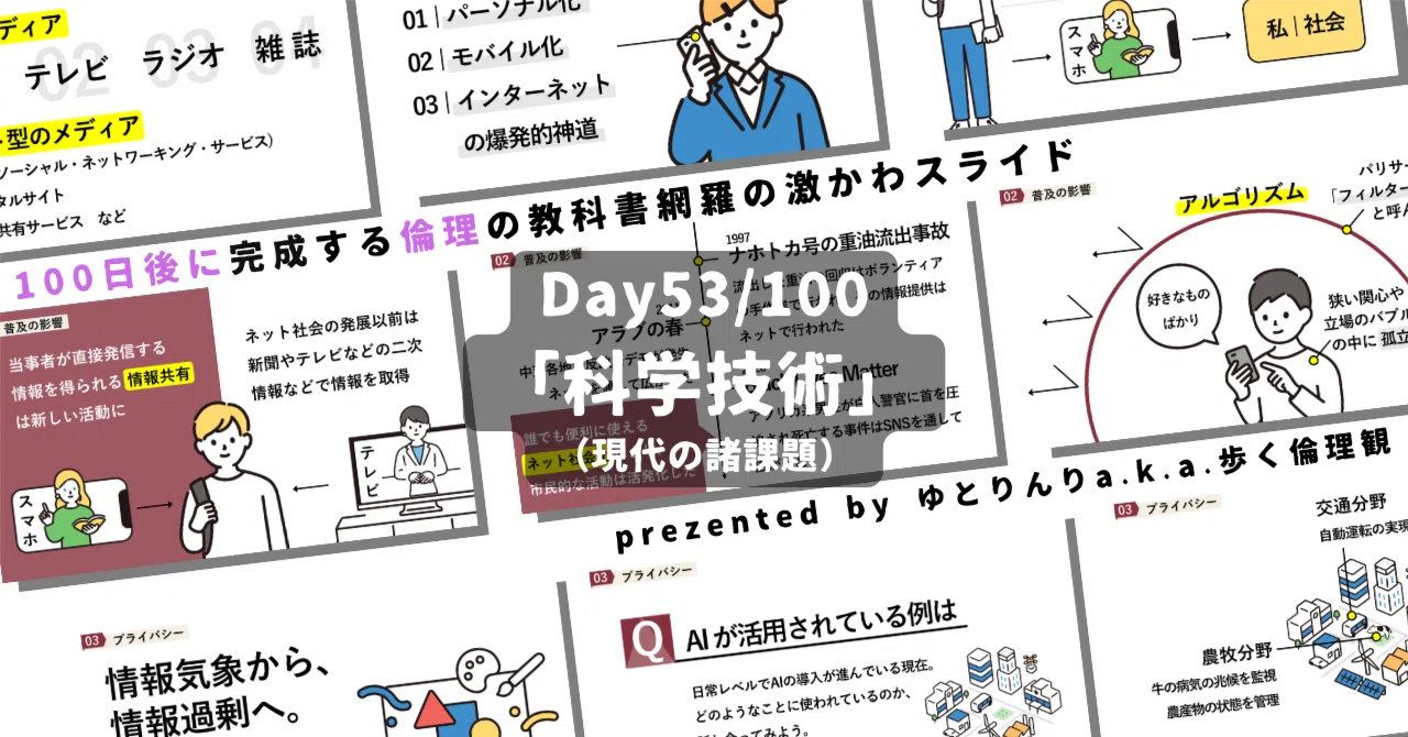 【day53】「科学技術」の授業のパワーポイント！【100日後に完成する教科書を網羅するスライド・指導案】｜ゆとりんり
