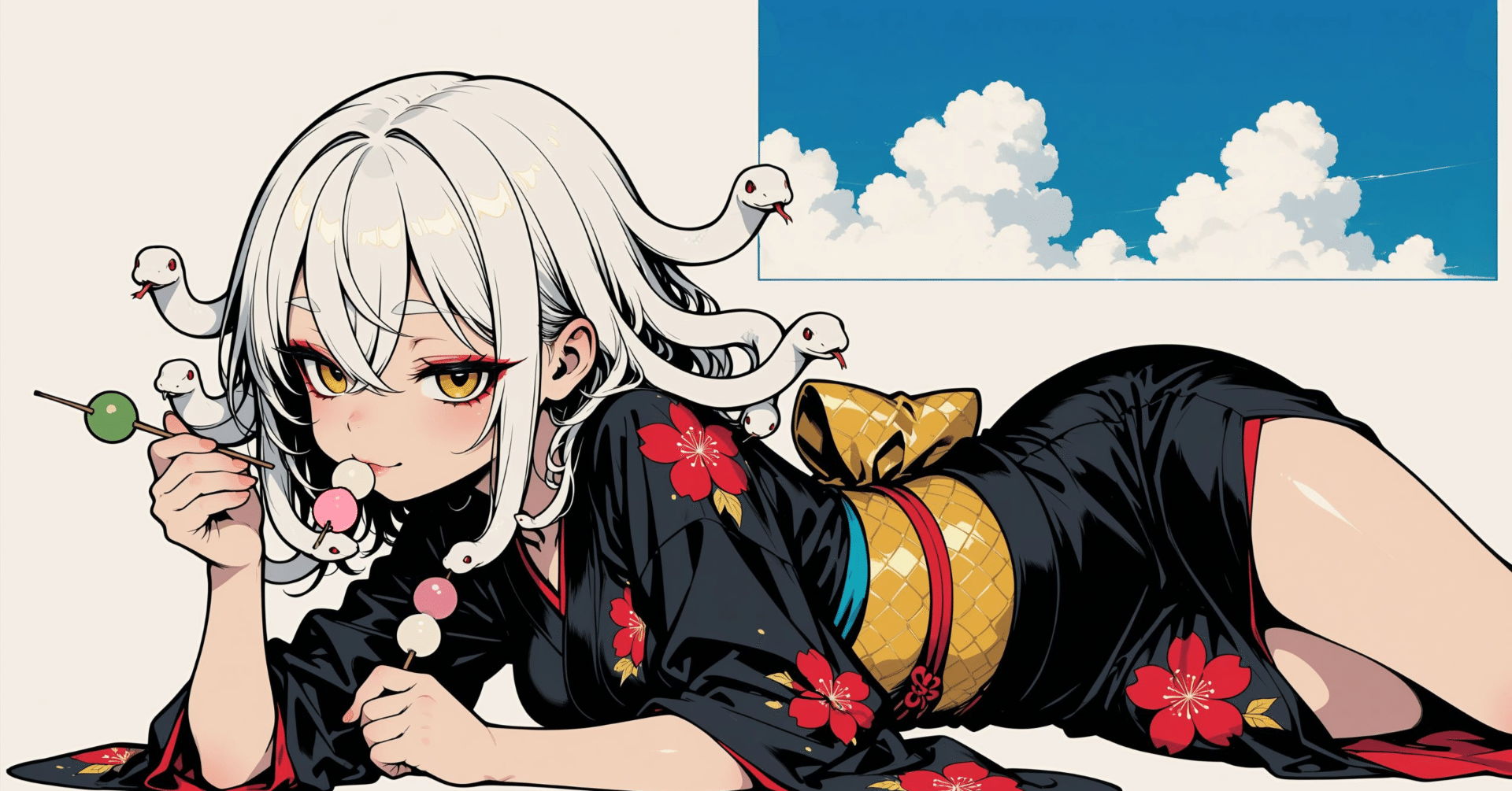 今週の壁紙｜AIイラスト｜和陰少女｜しろ｜StableDifusion｜壁紙