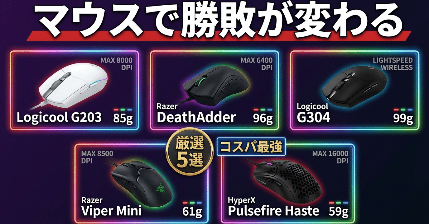 マウスで勝敗が変わる」は本当だった。ゲーミングマウスおすすめ5選｜1