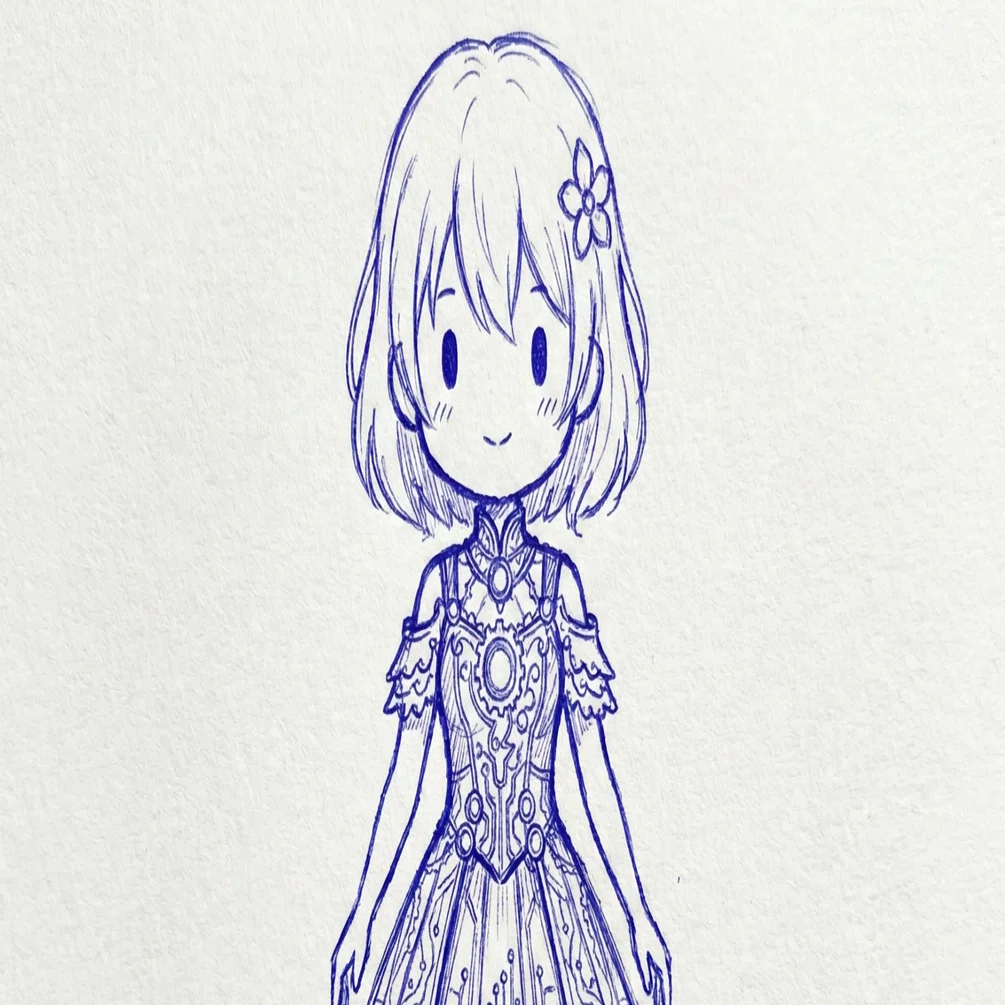 Gemini×NanoBananaPro】「うちの子」がボールペン画に！？画像参照
