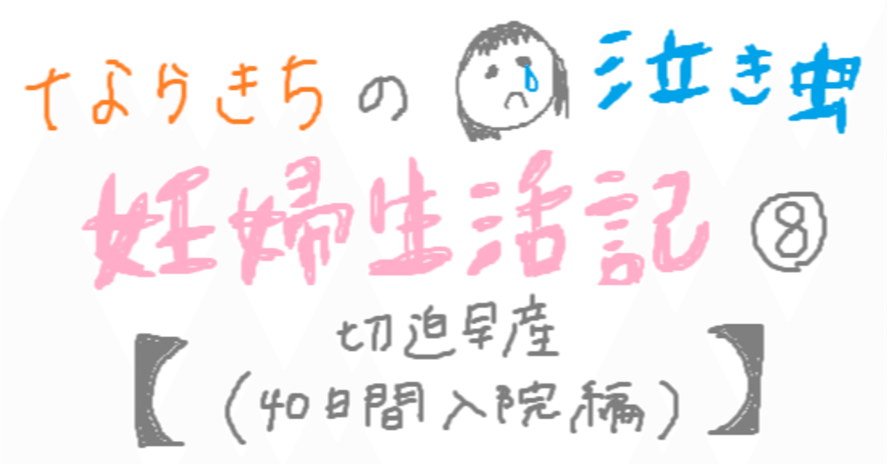 切迫早産 40日間入院編 ならきちの泣き虫妊婦生活記 ならきち Note