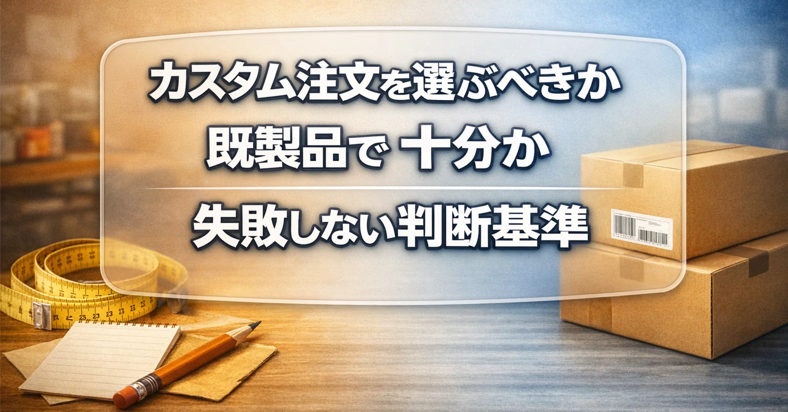 カスタム注文を選ぶべきか 既製品で十分か 失敗しない判断基準｜毎日が 