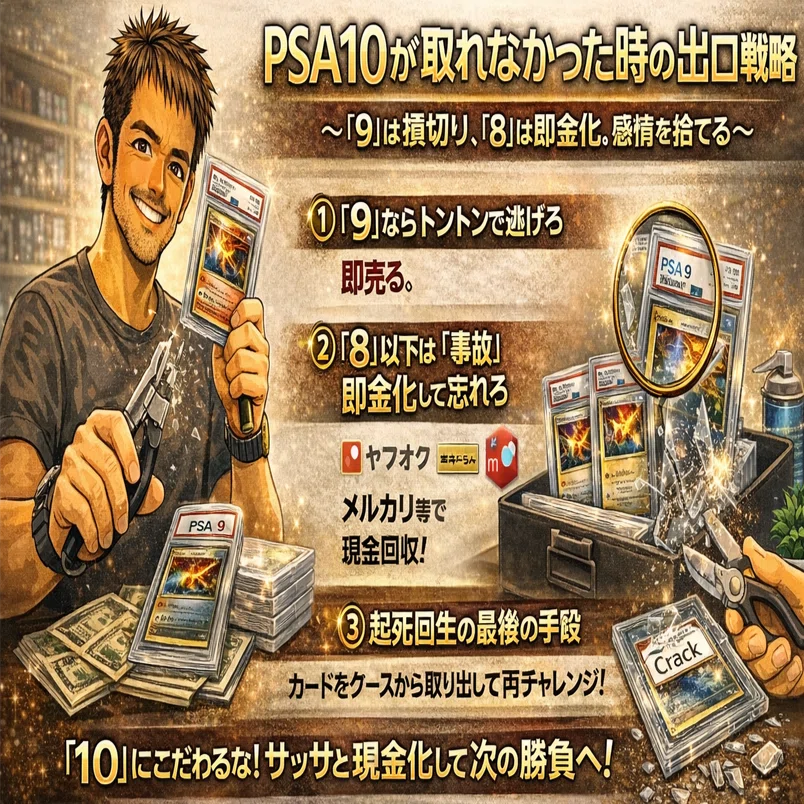 PSA10が取れなかった時の出口戦略～「9」は損切り、「8」は即金化
