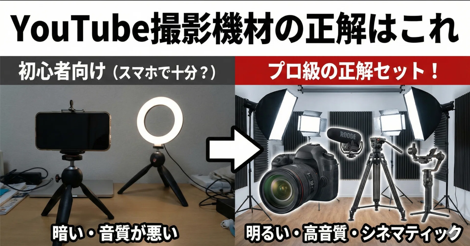 YouTube撮影機材の正解はこれ！初心者におすすめの必須セット5選と 