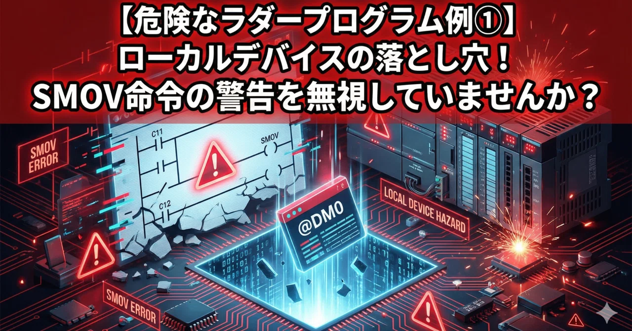 【危険なラダープログラム例①】ローカルデバイスの落とし穴！SMOV命令の警告を無視していませんか？｜KV-X大好きマン