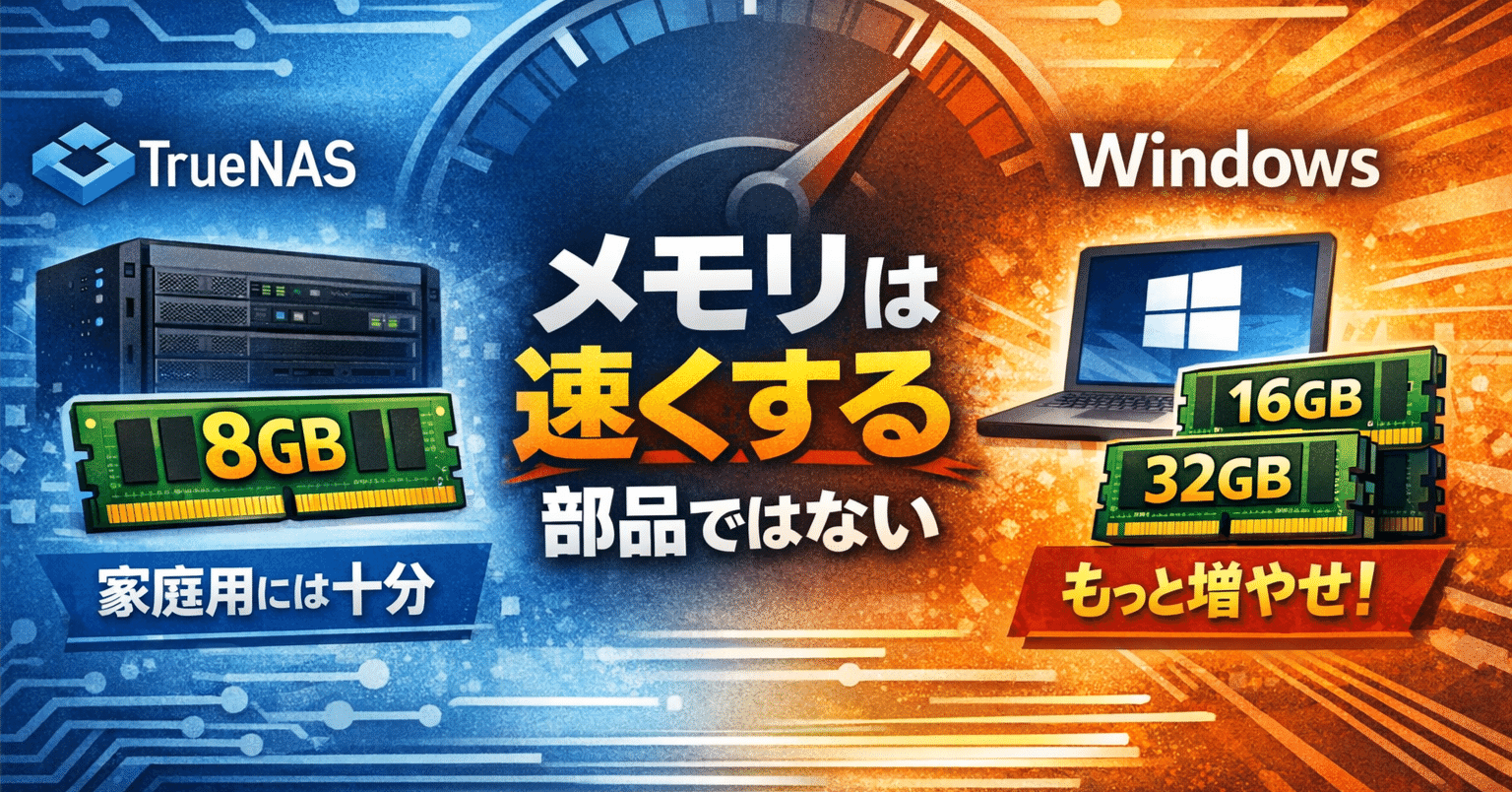 TrueNASのメモリは「速くする部品」ではない｜きりしま
