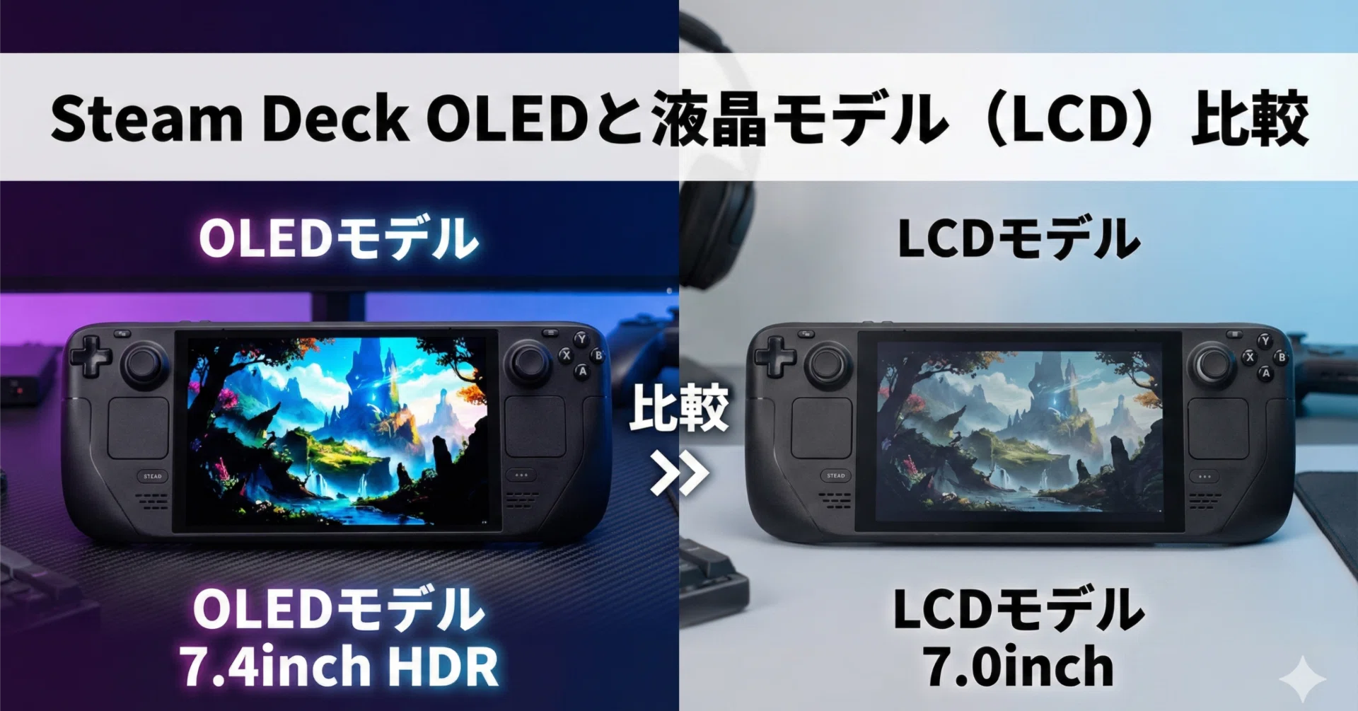 Steam Deck OLED1TB スチームデック 比較的美品 Steam Deck OLEDと液晶モデルを比較！LCDで十分なのかOLEDと液晶モデル
