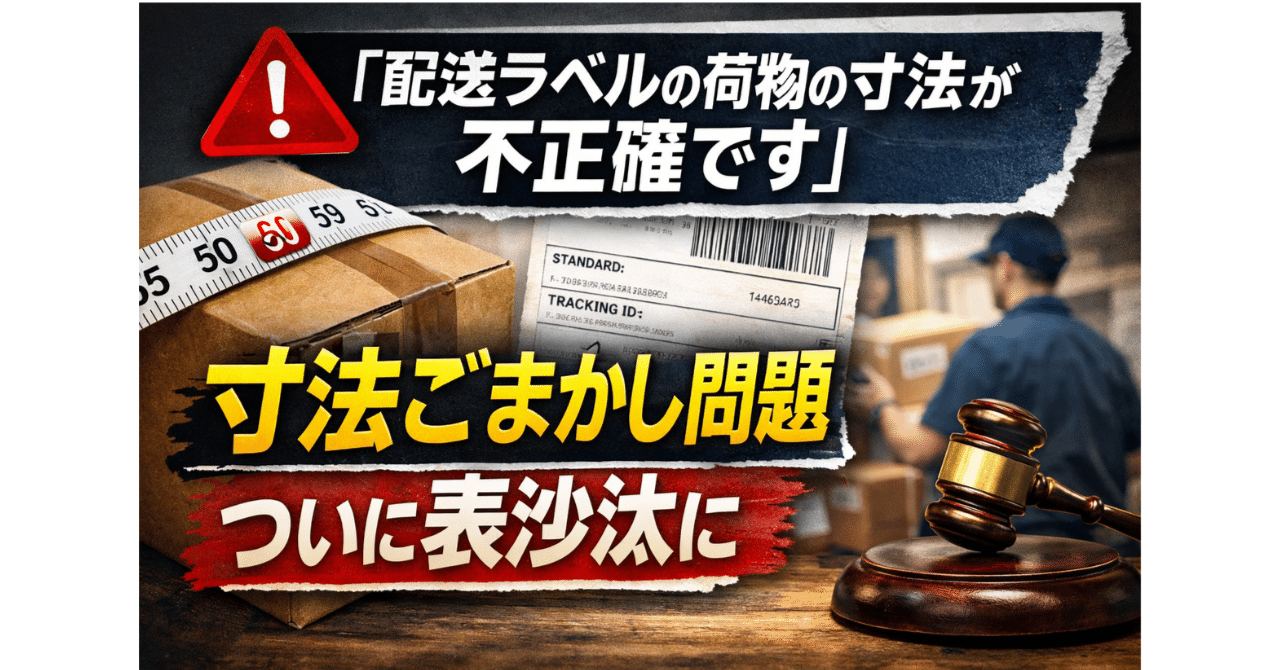 配送ラベルの荷物の寸法が不正確です」寸法ごまかし問題、ついに表沙汰
